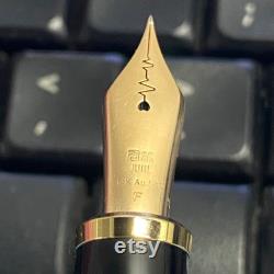 Wingsung 629 Piston Fountain Pen 14K Gold Nib, F M B Long Knife Blade Nib Calligraphy Writing Pen Gift Box Set