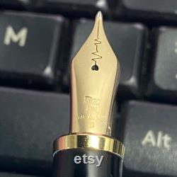 Wingsung 629 Piston Fountain Pen 14K Gold Nib, F M B Long Knife Blade Nib Calligraphy Writing Pen Gift Box Set