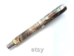Wooden Fountain Pen Buckeye Burl Made In USA Stainless Steel Hardware 004FPSSF