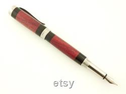 Wooden Fountain Pen Purple Heart and African Blackwood Made In USA Stainless Steel Hardware SSA-7