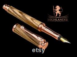 Zebra Wood Artisan Handcrafted Fountain Pen. Luxury with Precision, Choose Your Ink Color Hand Made in Colorado.
