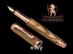 Zebra Wood Artisan Handcrafted Fountain Pen. Luxury with Precision, Choose Your Ink Color Hand Made in Colorado.