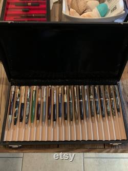 from 1920's 1960's collection of assorted and some rare among them total 21 pencils all for one money including Montlanc display case