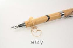 wooden fountain pen intarsia handmade ink pen in yew with bog oak present for graduation, retirement, birthday
